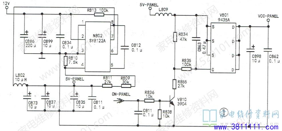 康佳LED24HS95液晶电视热机白屏的故障维修